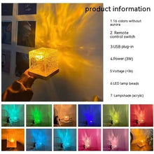 RGB LED Water Ripple Night Light - USB, Dimmable, Rotating Crystal Lamp