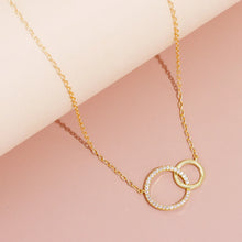 Circle Chain Necklace - Minimalist Stainless Steel Double Pendant for Women