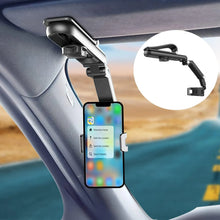 360° Rotating Sun Visor Phone Holder for Car – Compatible with iPhone, Samsung & Android