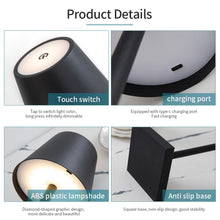 Rechargeable LED Table Lamp - USB, Cordless & Dimmable Design