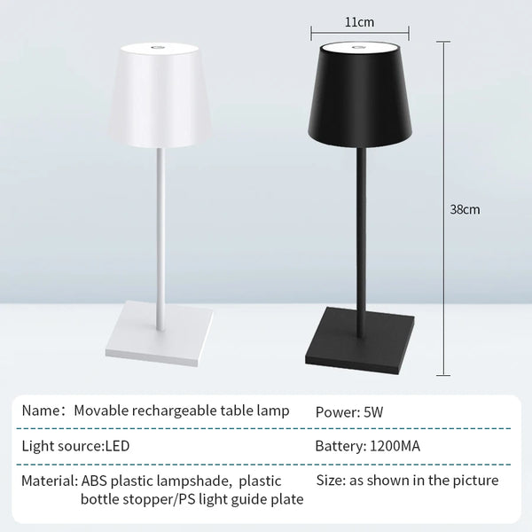 Rechargeable LED Table Lamp - USB, Cordless & Dimmable Design