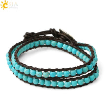 Handmade Bohemian Green Turquoise Bracelet for Men & Women – Double-Layer Beaded Indian Agate Wrap Bangle