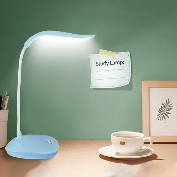 Portable LED Desk Lamp - USB Rechargeable, Touch Dimming, Eye Protection