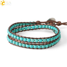 Handmade Bohemian Green Turquoise Bracelet for Men & Women – Double-Layer Beaded Indian Agate Wrap Bangle