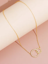 Circle Chain Necklace - Minimalist Stainless Steel Double Pendant for Women