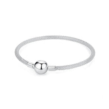 925 Sterling Silver Bracelets for Women - Crystal Ball & Heart Charms