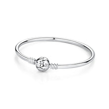 925 Sterling Silver Bracelets for Women - Crystal Ball & Heart Charms