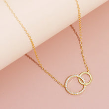 Circle Chain Necklace - Minimalist Stainless Steel Double Pendant for Women