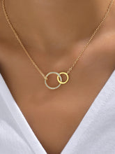 Circle Chain Necklace - Minimalist Stainless Steel Double Pendant for Women