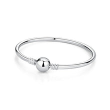 925 Sterling Silver Bracelets for Women - Crystal Ball & Heart Charms