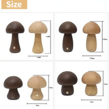 Wooden Mushroom Desk Lamp with Touch Switch - LED Night Light for Bedroom