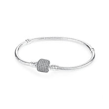 925 Sterling Silver Bracelets for Women - Crystal Ball & Heart Charms