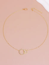 Circle Chain Necklace - Minimalist Stainless Steel Double Pendant for Women